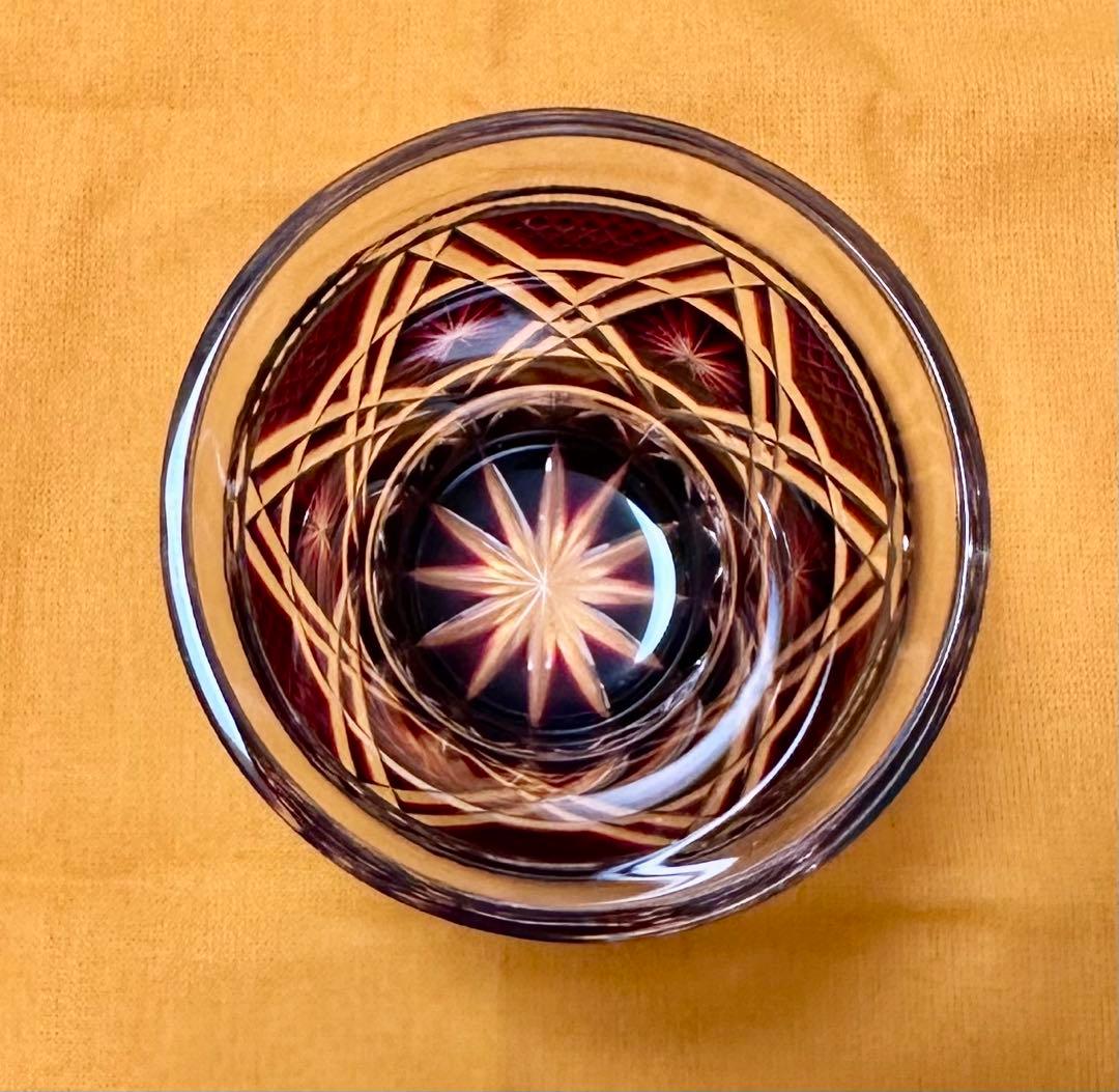 島津薩摩切子　島津磯斉彬竈　 冷酒グラス （新品 未使用）