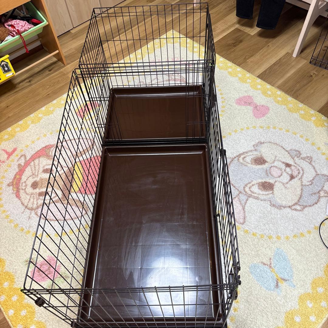 犬用ケージ 折りたたみ式 黒　大型サイズ