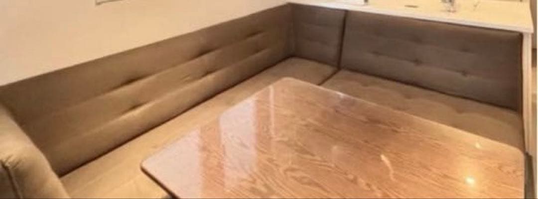 ③テーブルのみ　カフェオーク色(浜本工芸)ソファダイニング