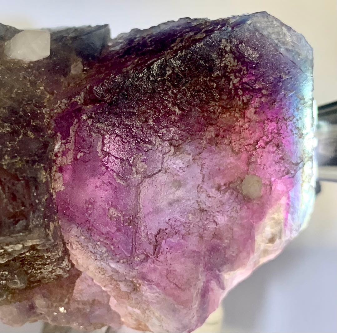 【超希少品・大サイズ】八面体蛍石＆キャンドルクォーツ　共生鉱物