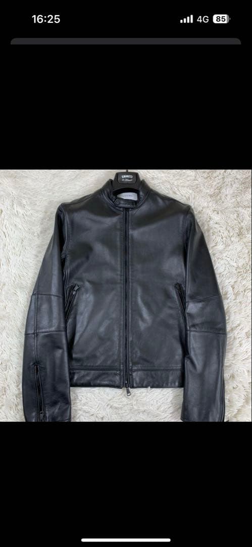 【値引きしました！】美品アウール イタリアンレザー ジャケット シングル 黒 L