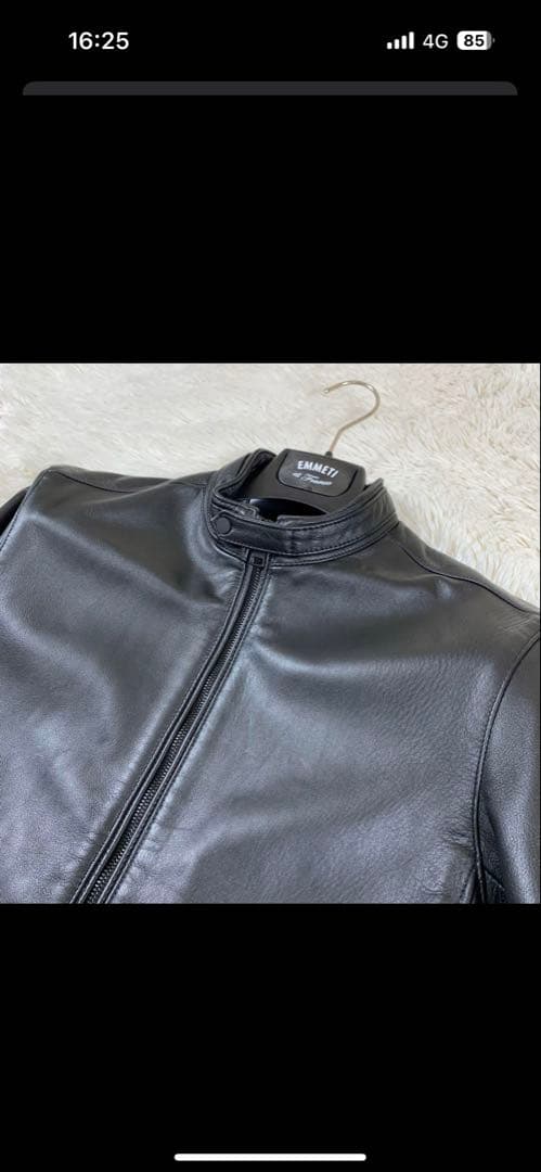 【値引きしました！】美品アウール イタリアンレザー ジャケット シングル 黒 L