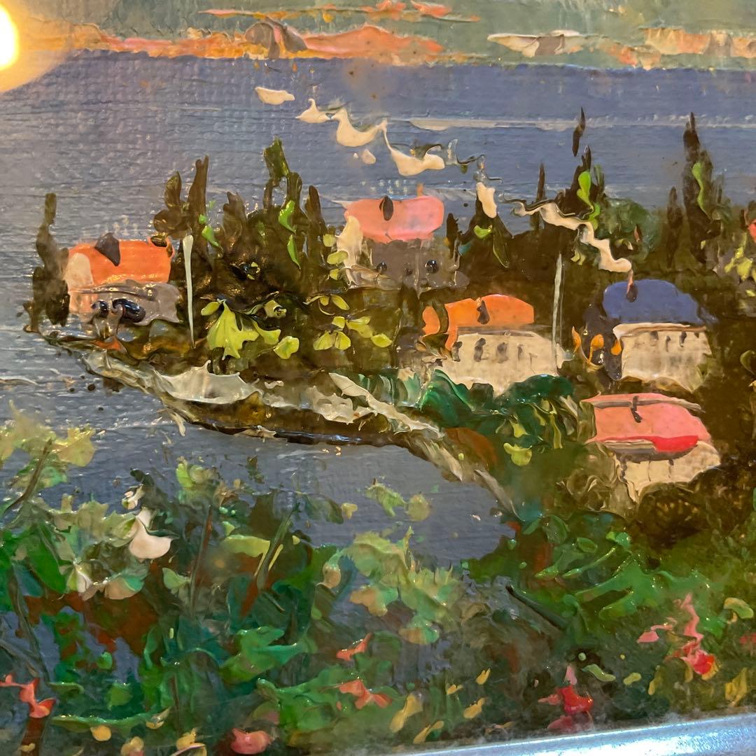 絵画　古川 明雄「スイス　ブリエンツ湖」 風景画　SM 額装　油彩画　肉筆