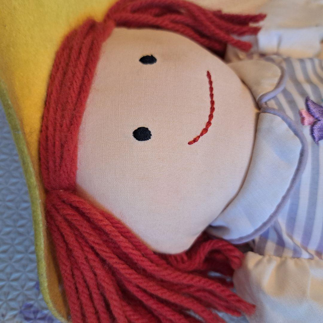 マドレーヌちゃん　赤毛　ストライプドレスのぬいぐるみ　人形　ビンテージ　レトロ