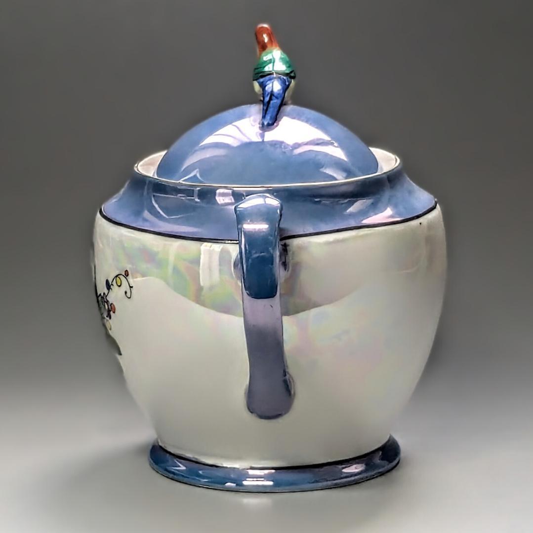 オールドノリタケ アールデコ期大銘品 シリルシー 鳥フィギュリン摘シュガーポット