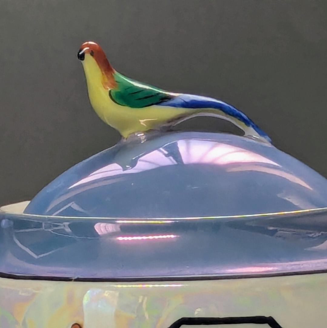 オールドノリタケ アールデコ期大銘品 シリルシー 鳥フィギュリン摘シュガーポット