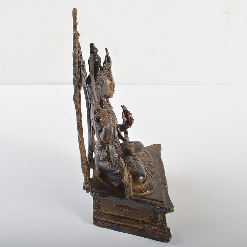 仏教美術　古銅鍍金　チベット仏　仏像　置物　D　R6744