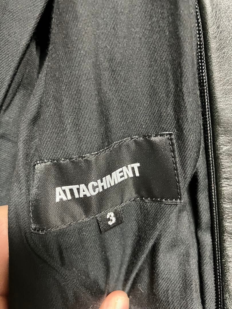 ATTACHMENT シングルライダースジャケット サイズ3 黒