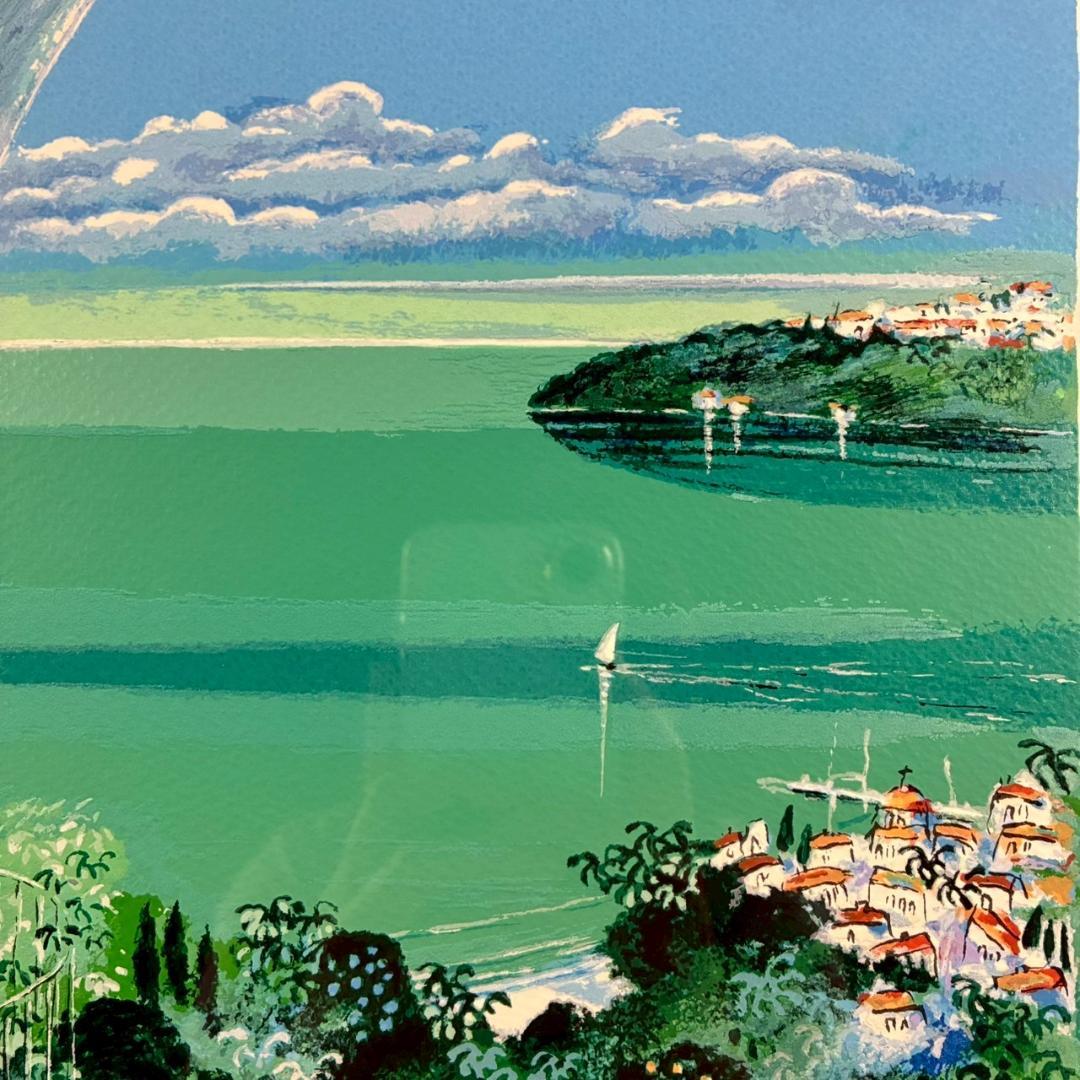 美品 平野琳人「アーチのある風景」シルクスクリーン 直筆サイン入り ルイ・シン