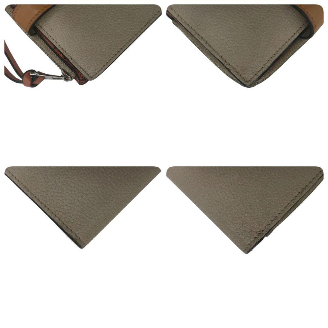 ロエベ　折り財布　スリムジップバイフォールドウォレット　アナグラム　ベージュ