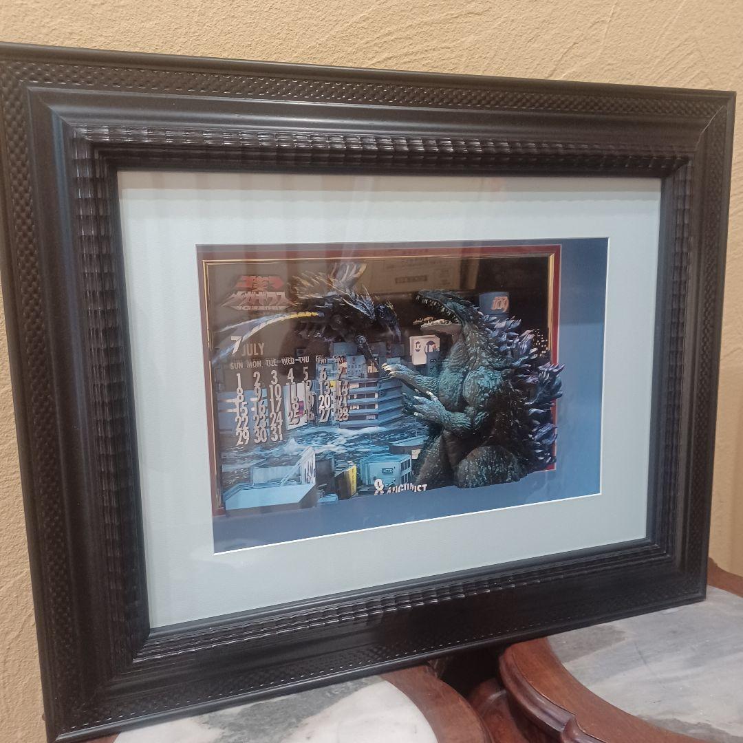 【新品 希少】特大 ゴジラ×メガギラスG消滅作戦 3Dアート 額入り