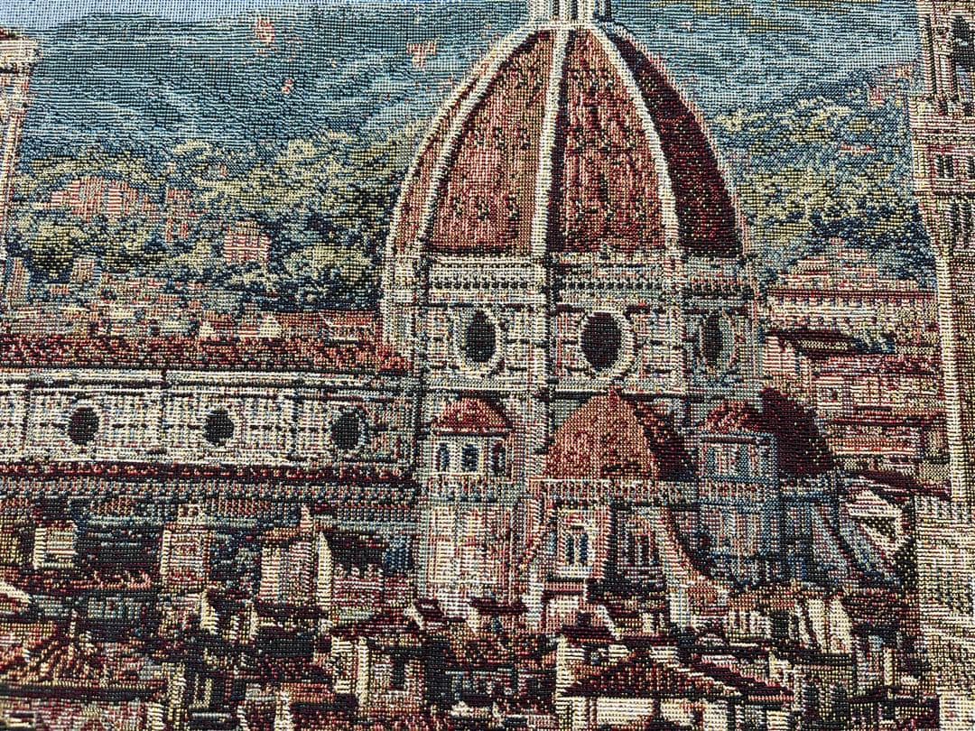 【大判】刺繍絵画 フィレンツェ 大聖堂 風景画 額縁付き インテリア アート
