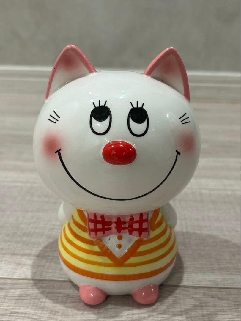 昭和レトロ　内藤ルネ 陶器製 ネコ 貯金箱 RUNE