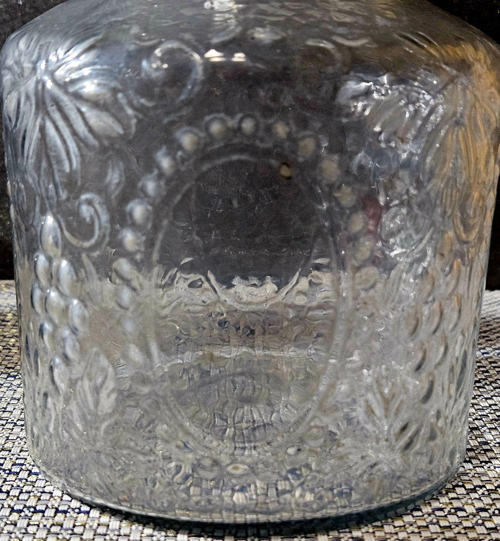 大正～昭和初期　大阪 島田硝子製 蓋付 ガラス瓶　飴屋瓶　砂糖瓶　キャンディ入れ