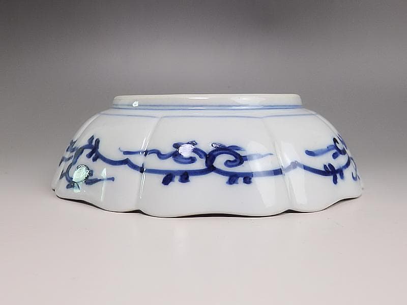 大聖寺伊万里 　染錦　牡丹に巻物の図　膾皿　４客　C135A- ALg