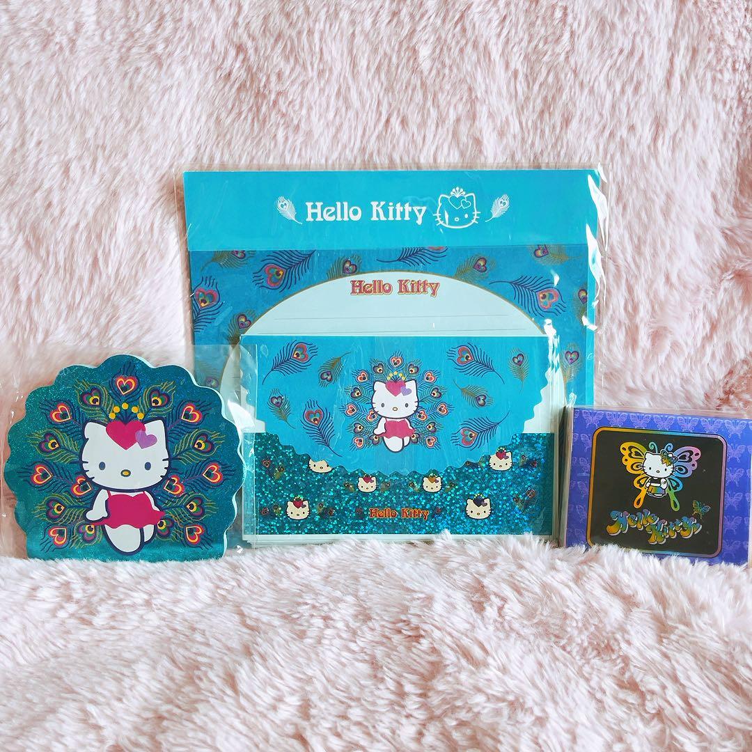 希少レア　ハローキティ　USA 2001 ハートリーフ　レターセット　メモ