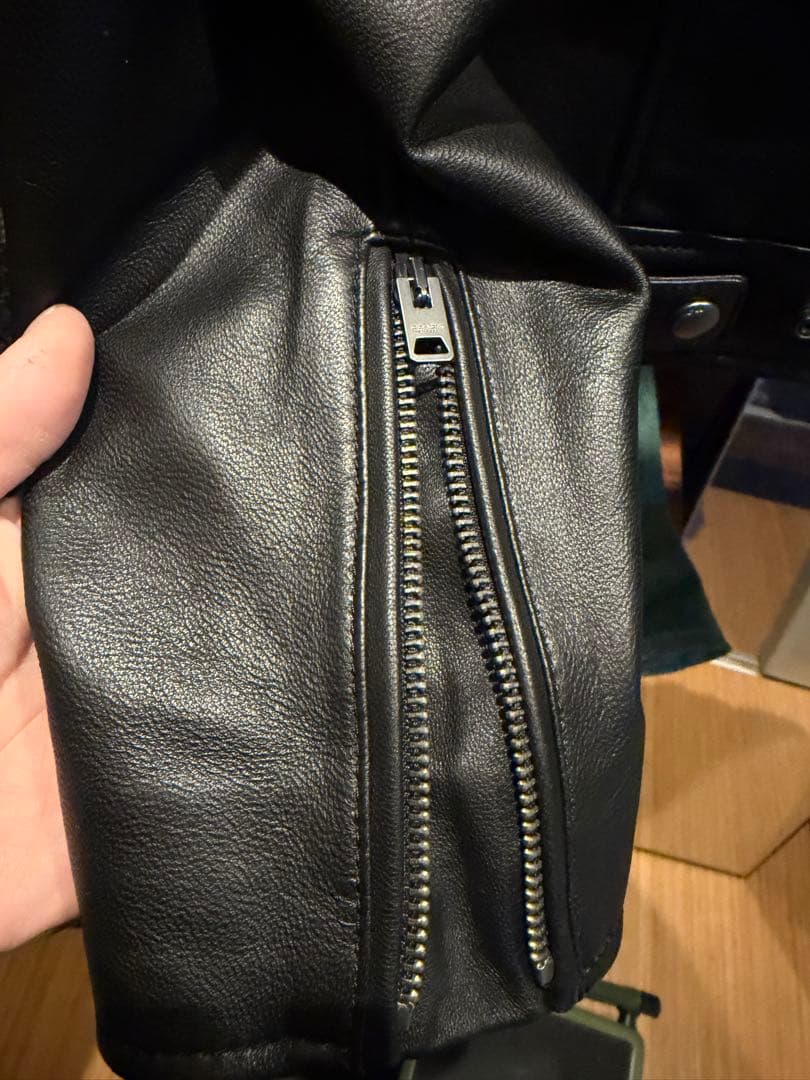 未使用COACH ブラック レザー シングルライダースジャケット　M