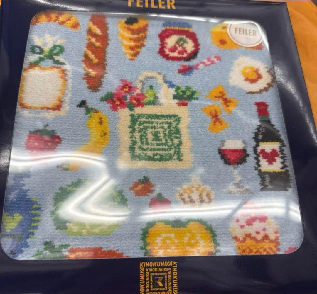 フェイラー　ハンカチ　紀伊國屋コラボ　ブルー&レッド２枚セット