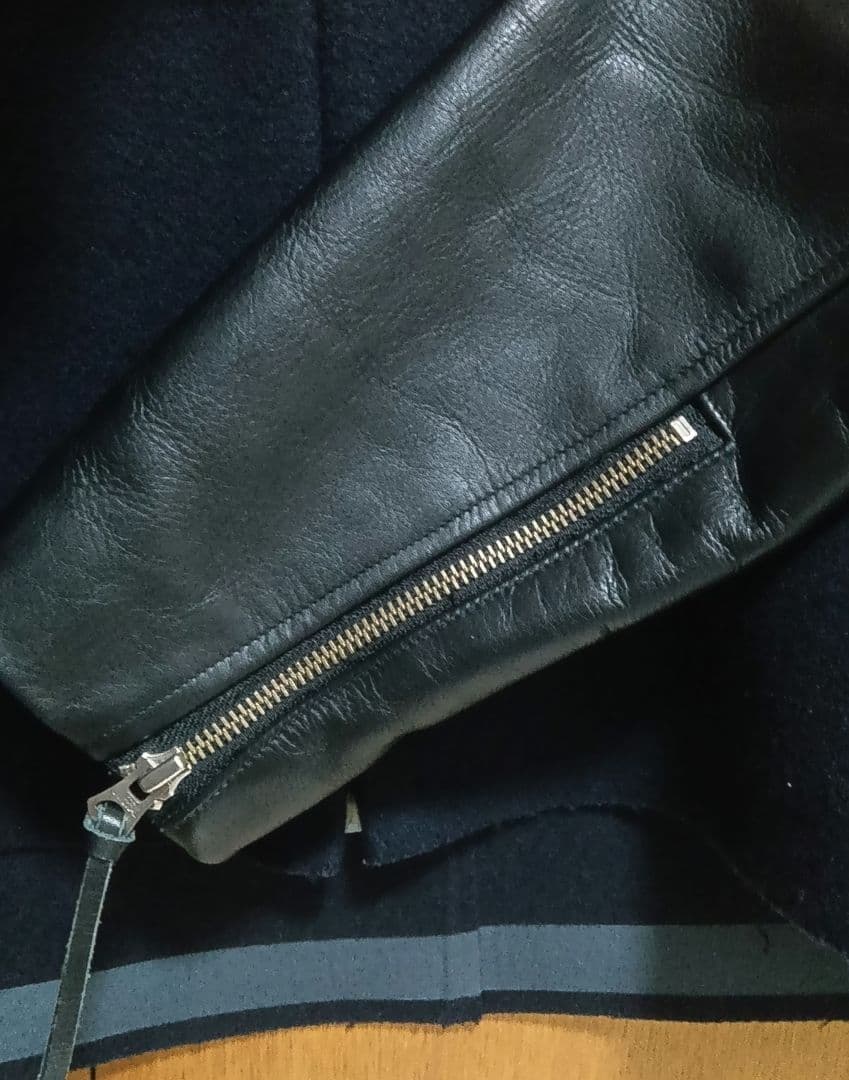 sunsea　メルトンウール　レザー　ジャケット