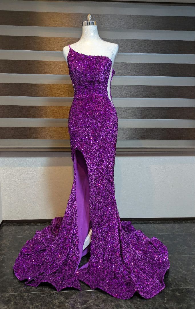 専用★ コンテストドレス マーメイド/パーティ/スパンコール 紫