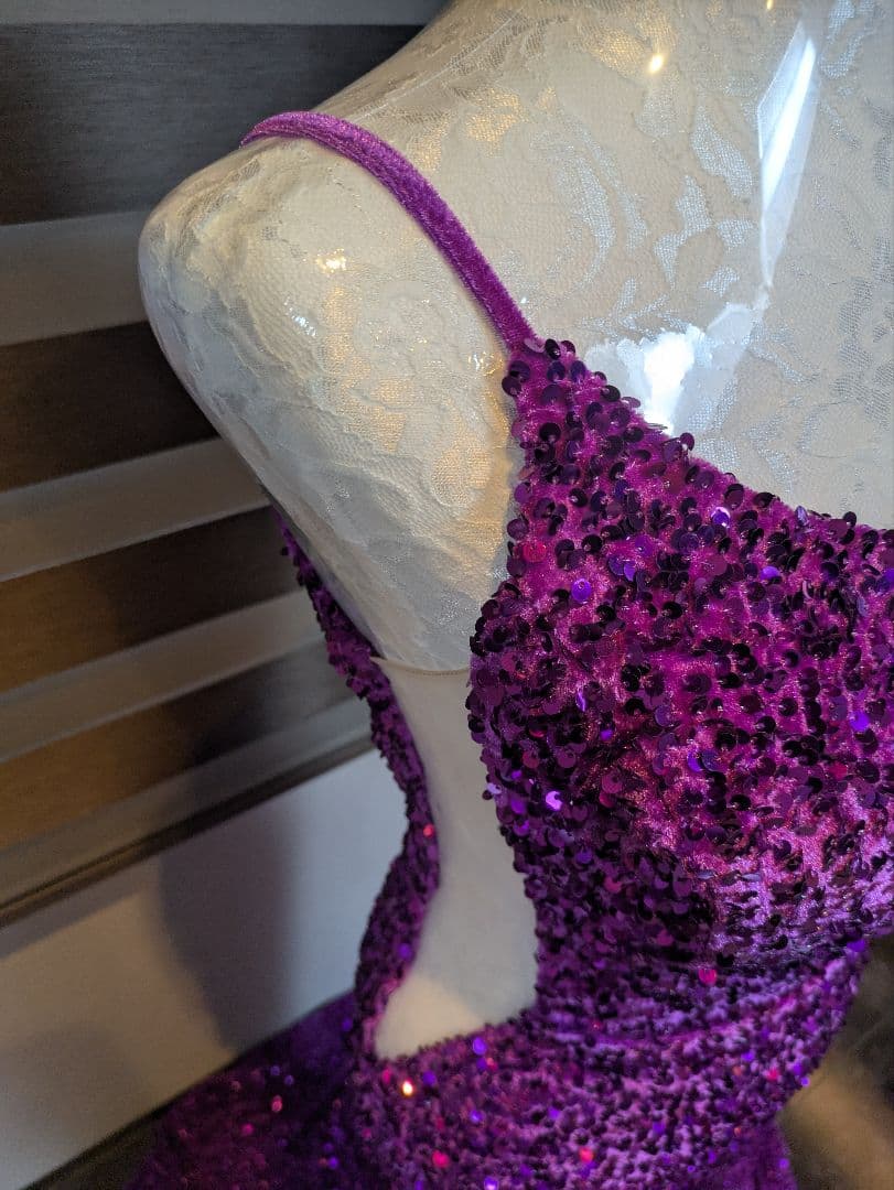 専用★ コンテストドレス マーメイド/パーティ/スパンコール 紫