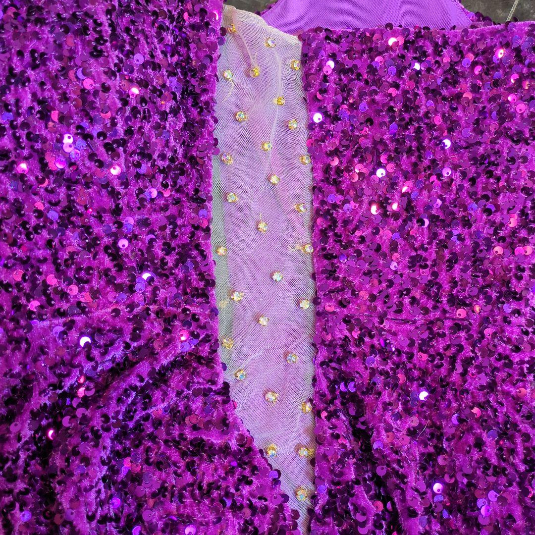 専用★ コンテストドレス マーメイド/パーティ/スパンコール 紫