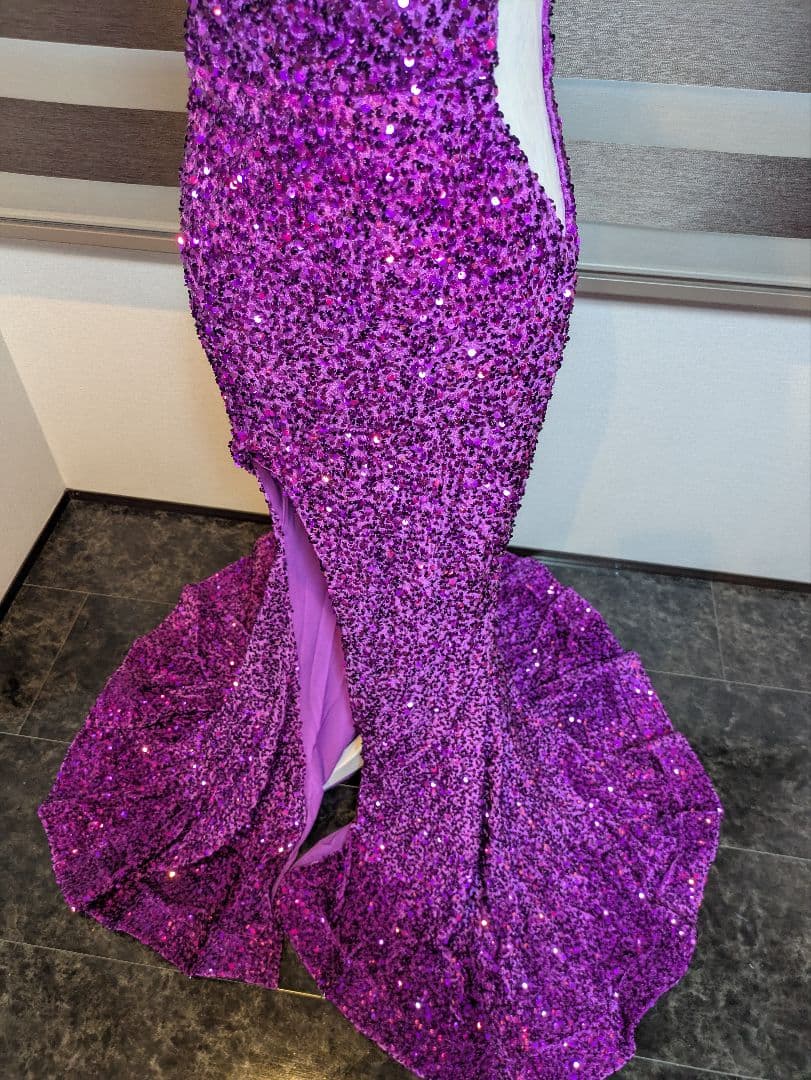 専用★ コンテストドレス マーメイド/パーティ/スパンコール 紫