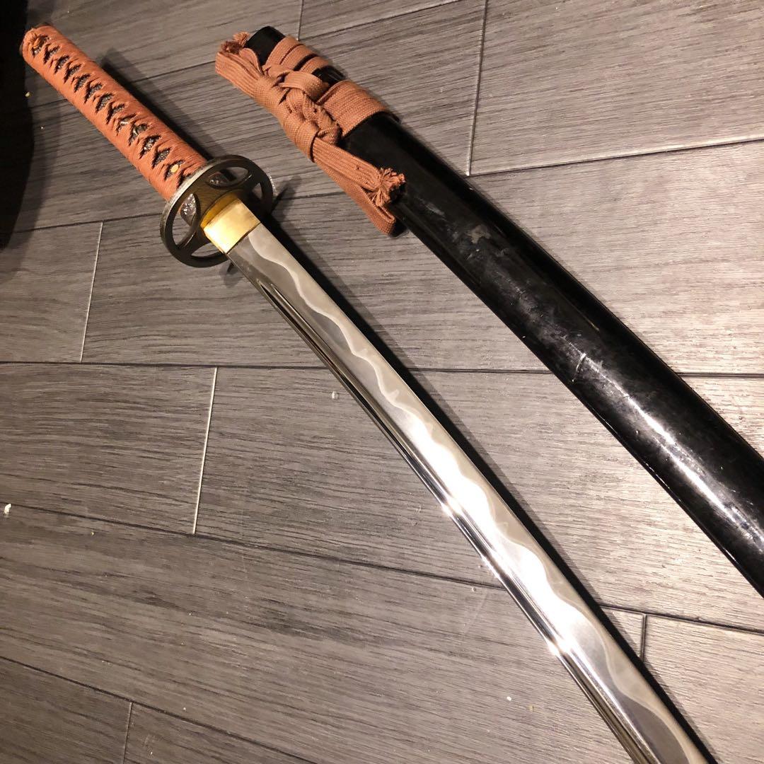 高級模造刀　高級居合刀　優波紋　亜合金刀身　名刀　居合刀　朱拵え