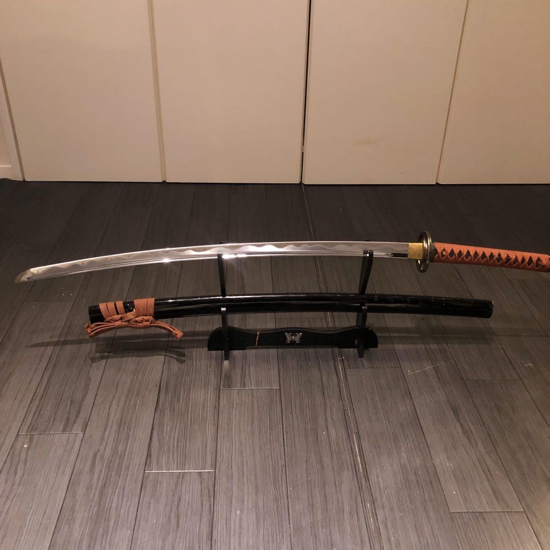 高級模造刀　高級居合刀　優波紋　亜合金刀身　名刀　居合刀　朱拵え