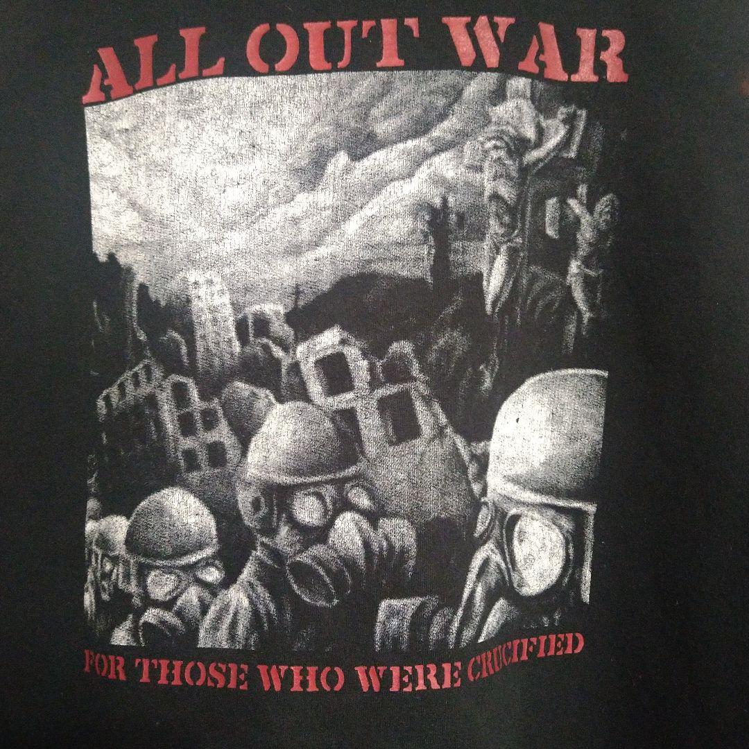 XL●All Out War パーカー 黒●JERZEES バンド フーディ