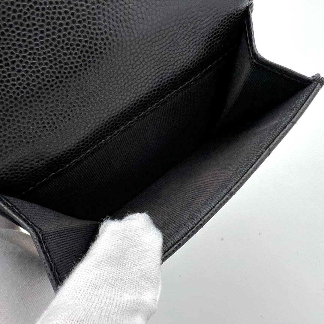 【FA♡様】シャネル マトラッセ キャビアスキン 三つ折り財布 ブラック 黒