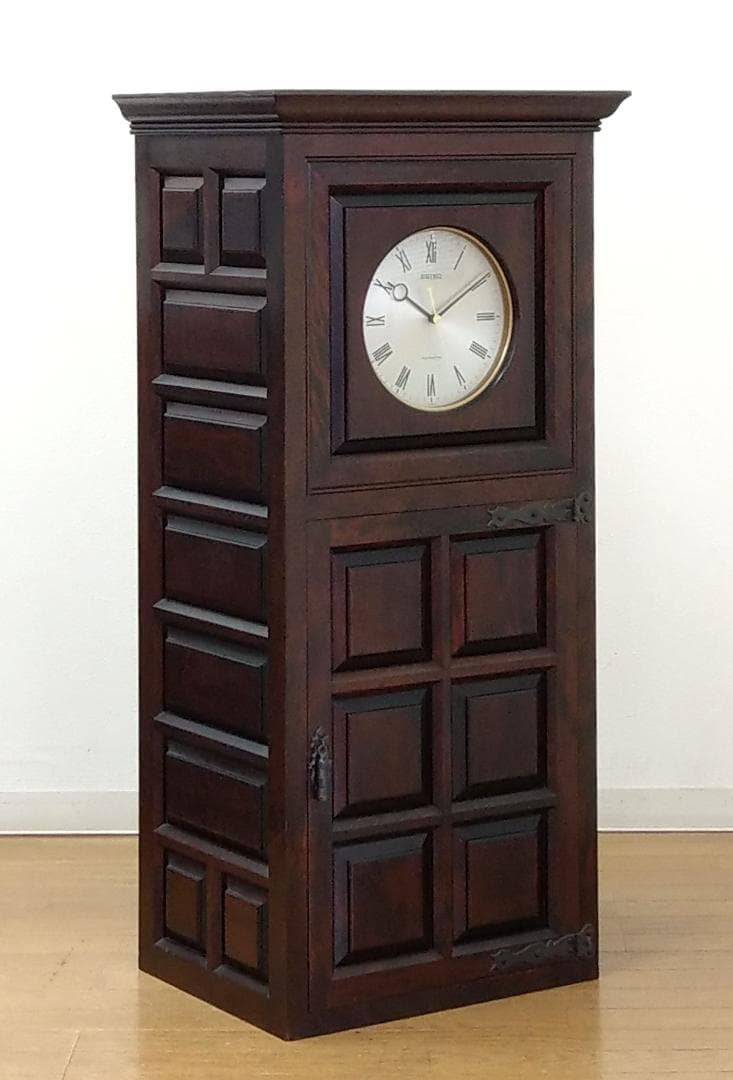 程度良 松本民芸家具 木製 ミズメザクラ SEIKO A型時計台 ホールクロック