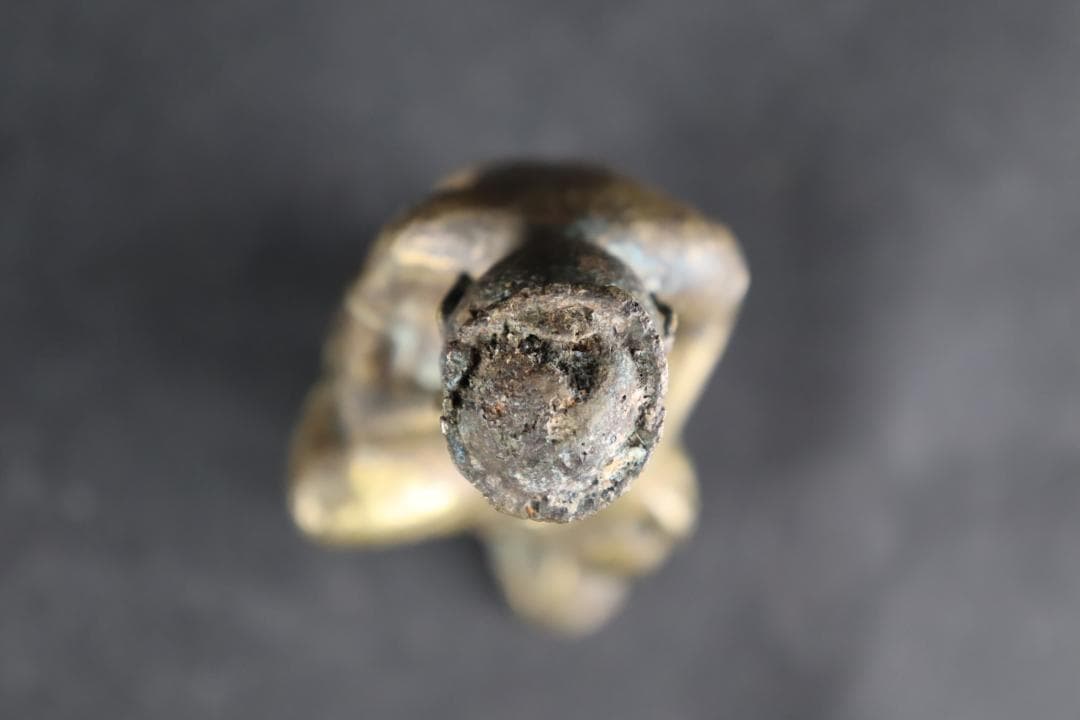 朝鮮仏教美術 銅製鍍金 弥勒菩薩半跏思惟像 11.5㎝ 時代古玩