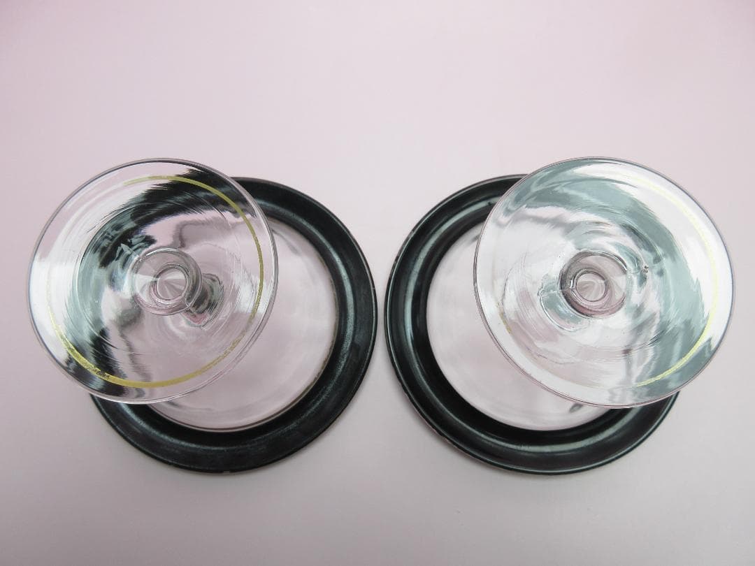 ビンテージ プレート付き 花模様 デザートグラス 70905