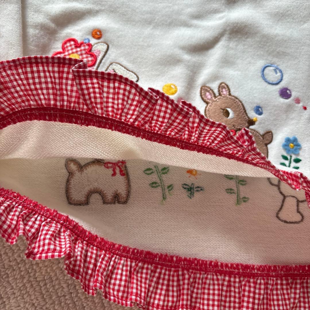 ミキハウス　mikihouseチエコサクウサギ刺繍付きトレーナー　90cm