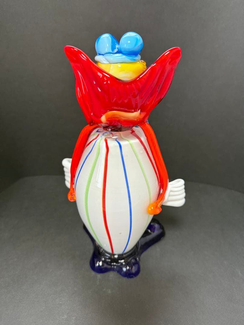 イタリア MURANO ベネチアンガラス ムラーノガラス　ピエロ置物　23cm