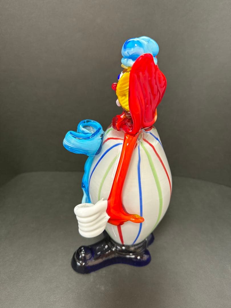 イタリア MURANO ベネチアンガラス ムラーノガラス　ピエロ置物　23cm