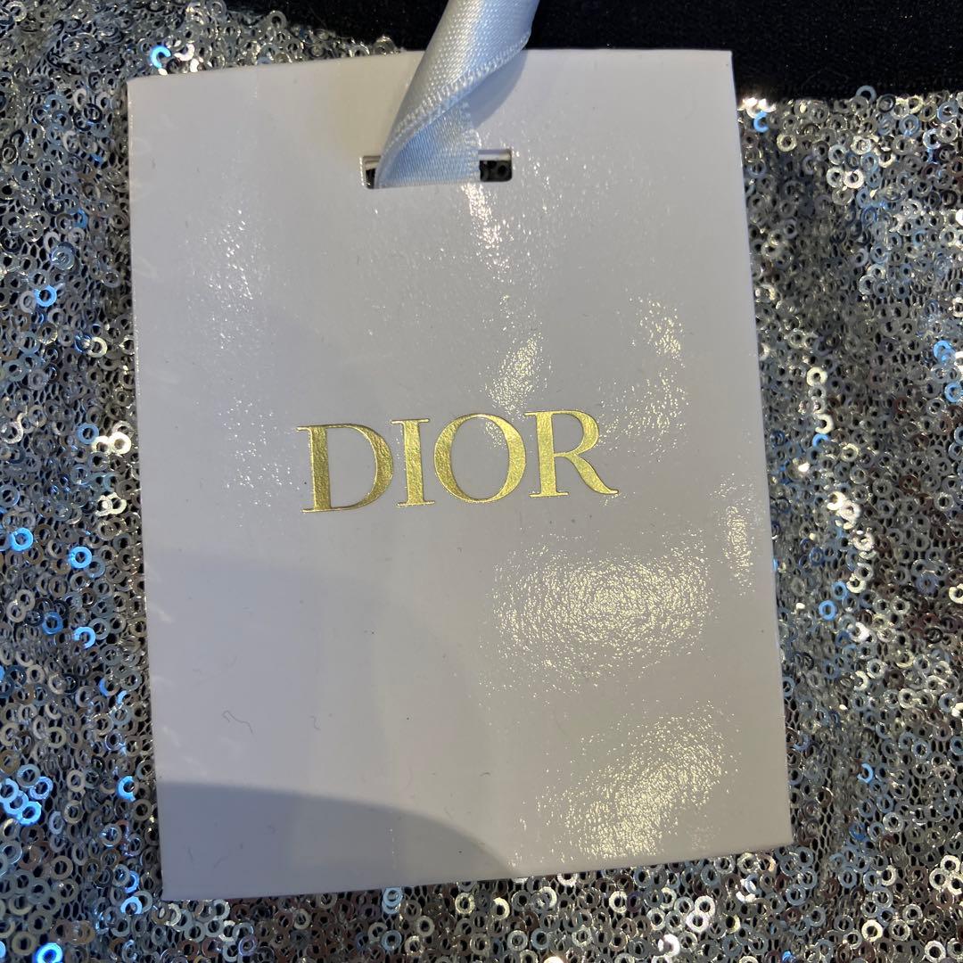 Dior シルバー スパンコール ミニスカート 13A