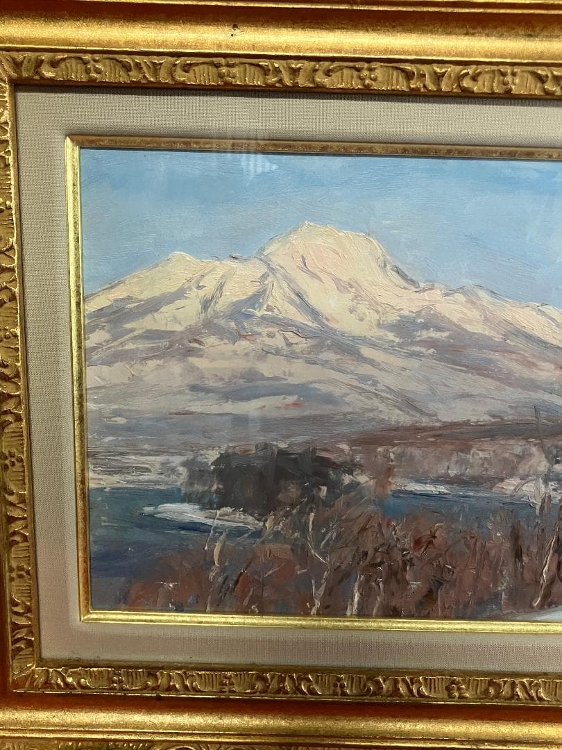 刑部仁 妙高山 油絵4号F型 日動画廊