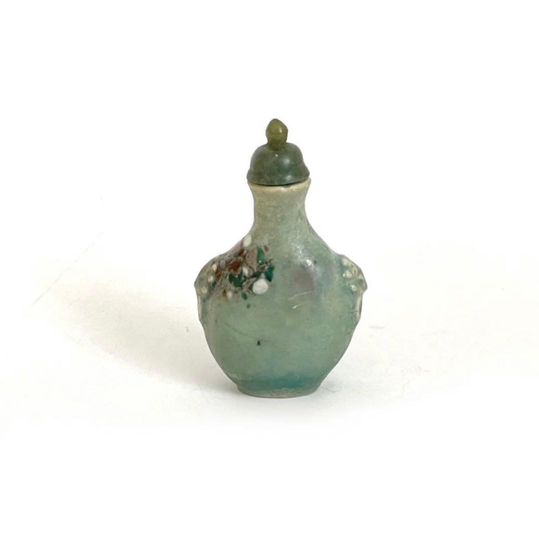 骨董　アンティーク　中国骨董　鼻煙壷　陶製　翡翠？　コレクション　清朝