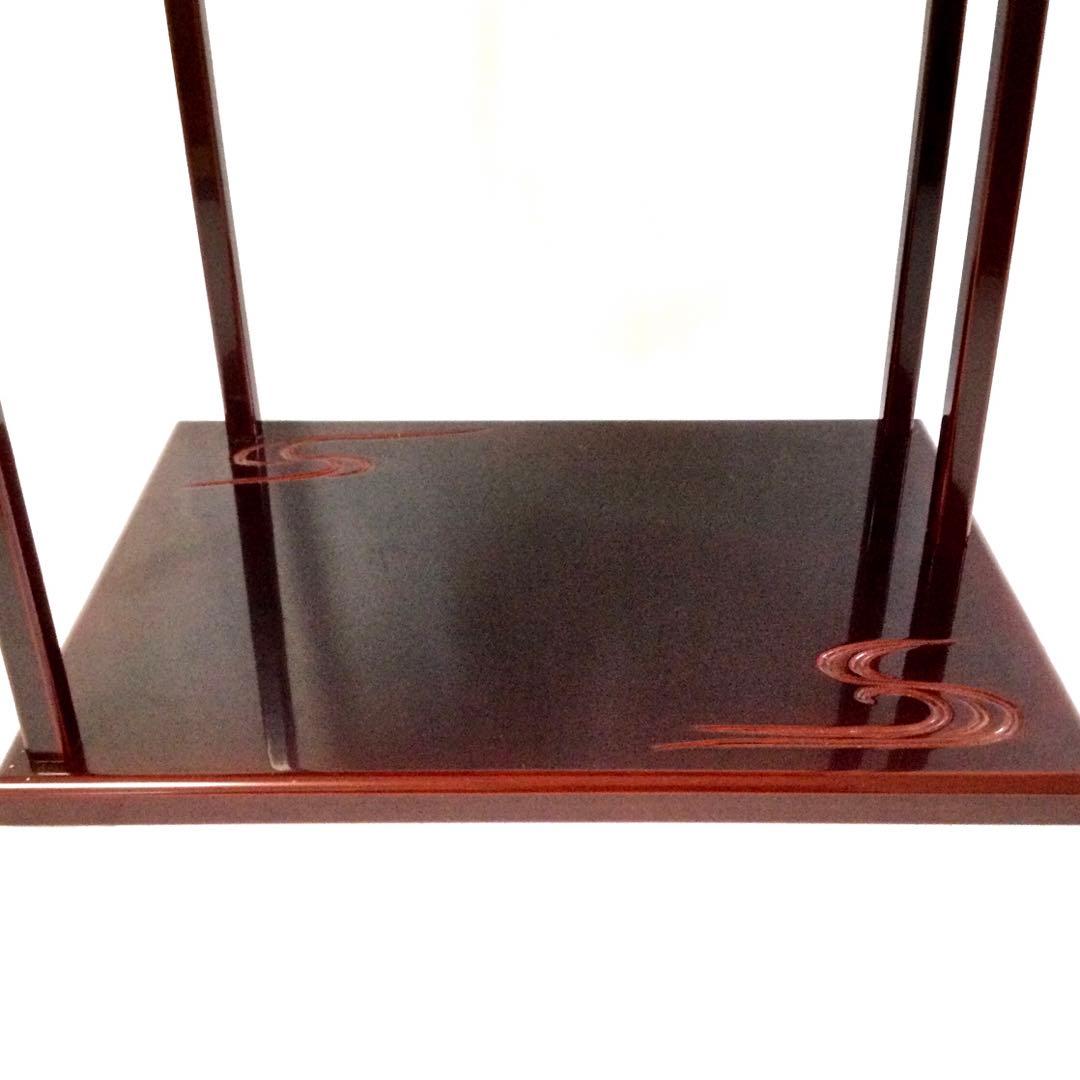 茶道具 山雪棚 溜塗 木製 組立式 塗師 久世宗春 供箱付 B940