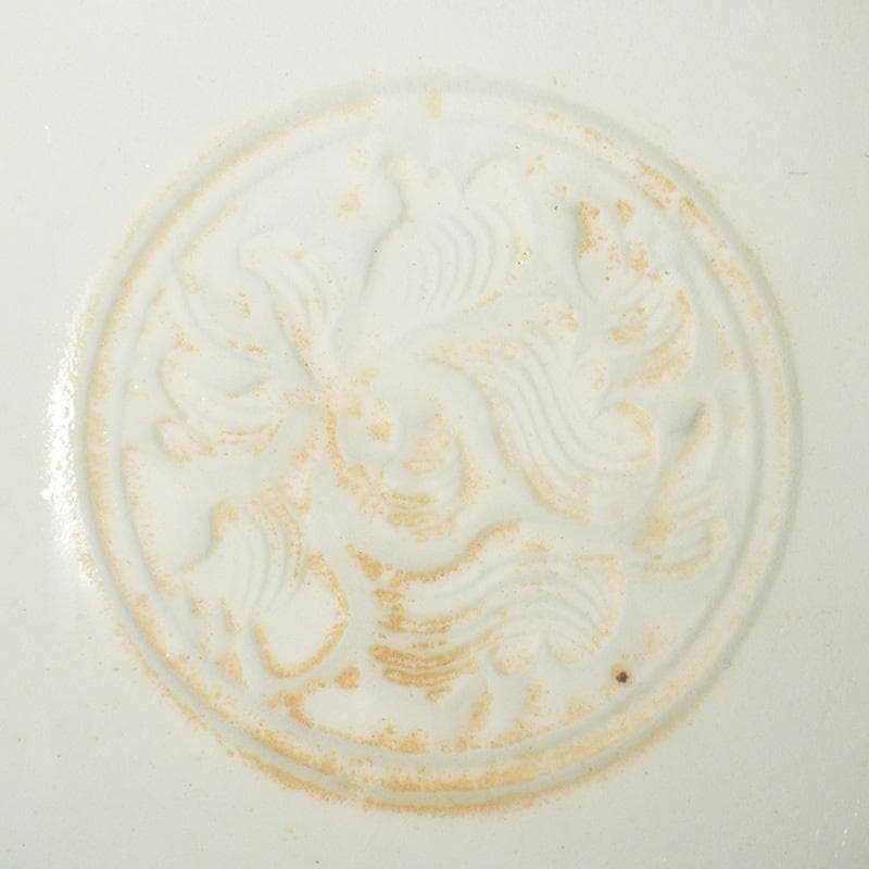 中国　影青　蓮弁刻　輪花盃　盃台　M　7291E