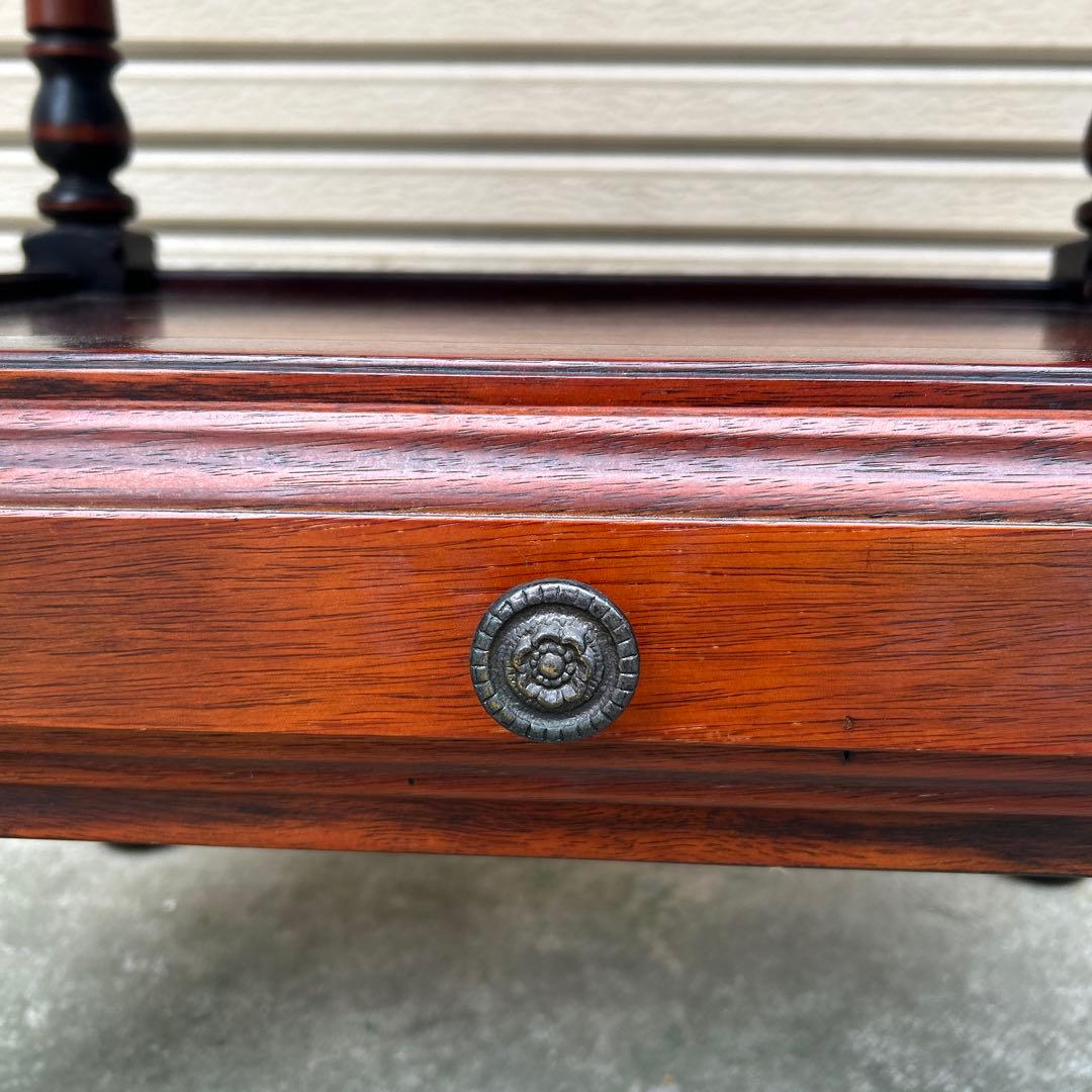 ヴィンテージ　オールドカリモク　コロニアル　電話台　花台　サイドテーブル