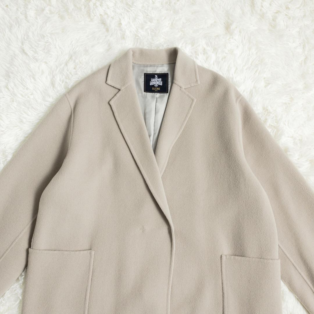 SLOBE IENA HAMILTONダブルフェイスウールロングコート ベージュ