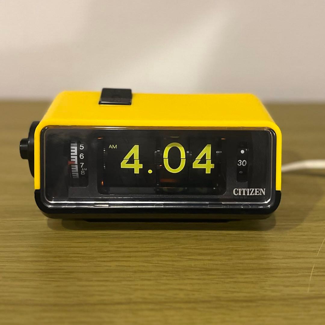【メンテ済・動作正常】CITIZEN パタパタ時計 ハイリーフ・カーチス黄色