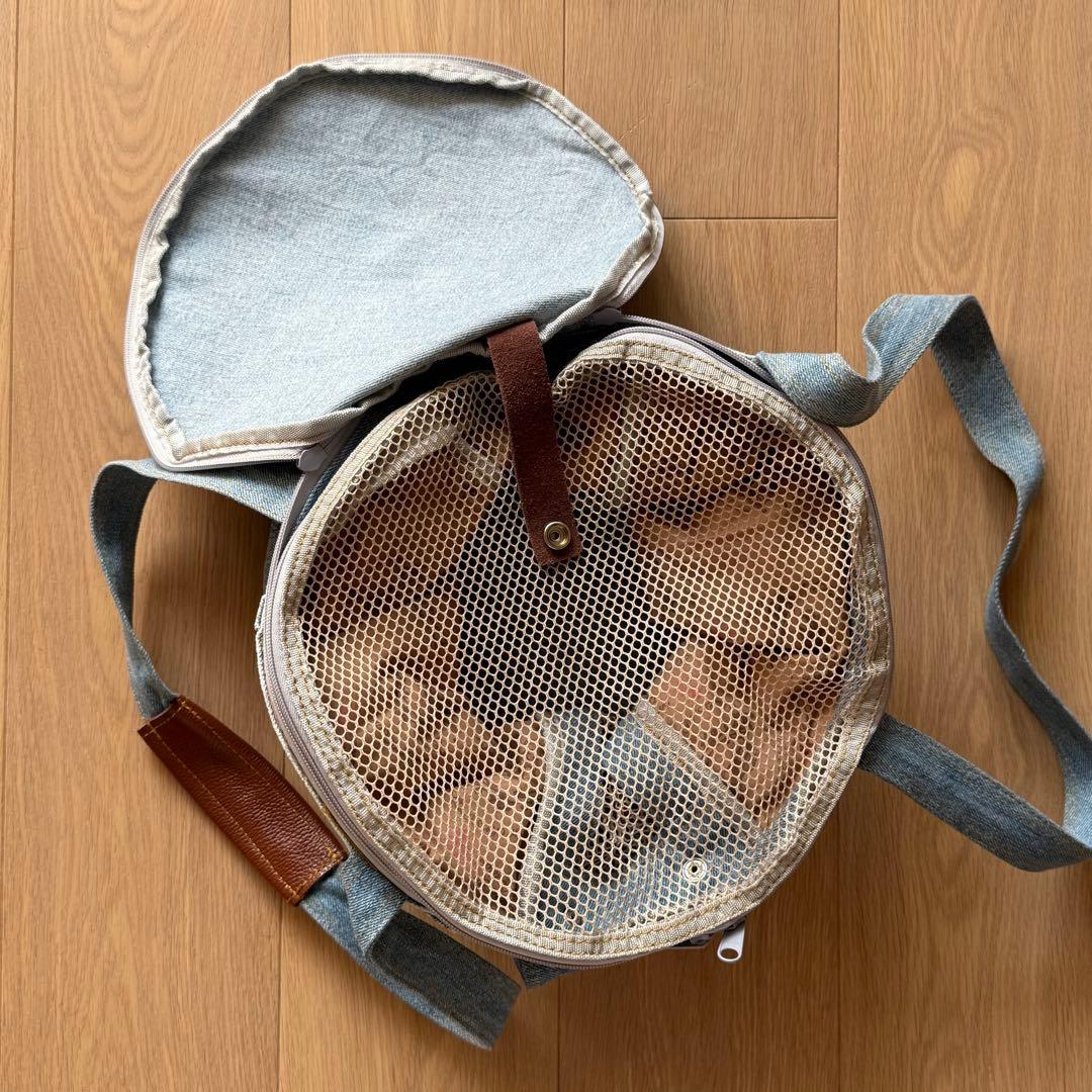 ルシアンエサヨ 2WAY タンブール TMサイズ デニムリメイク キャリーバッグ