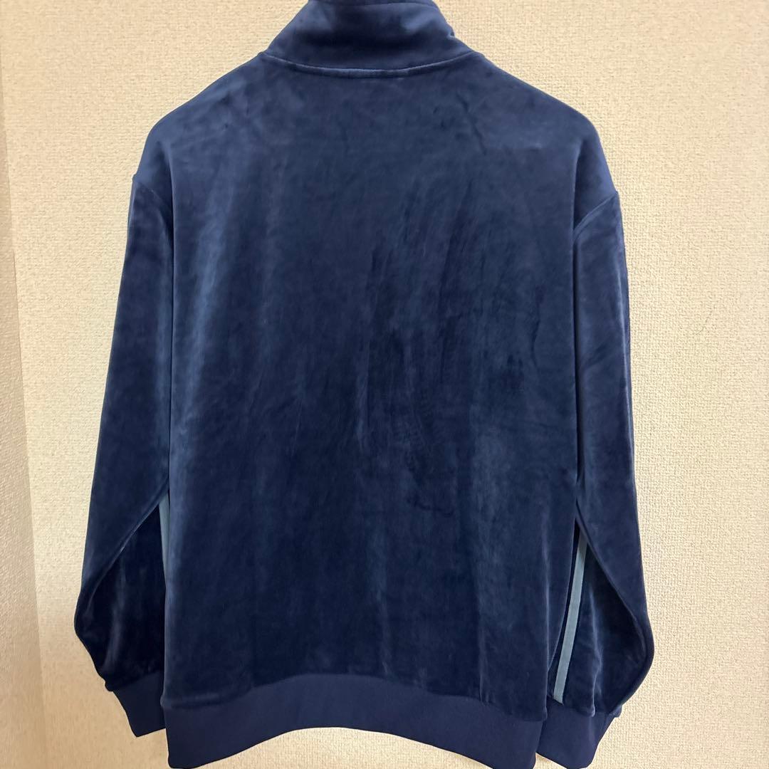 adidas ベロア トラックジャケット ネイビー