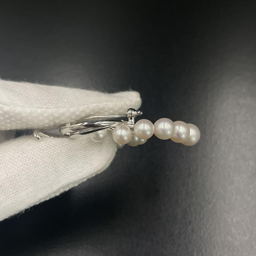 美品　MIKIMOTO　ミキモト　パール　ブローチ　あこや真珠　11粒　MS刻印