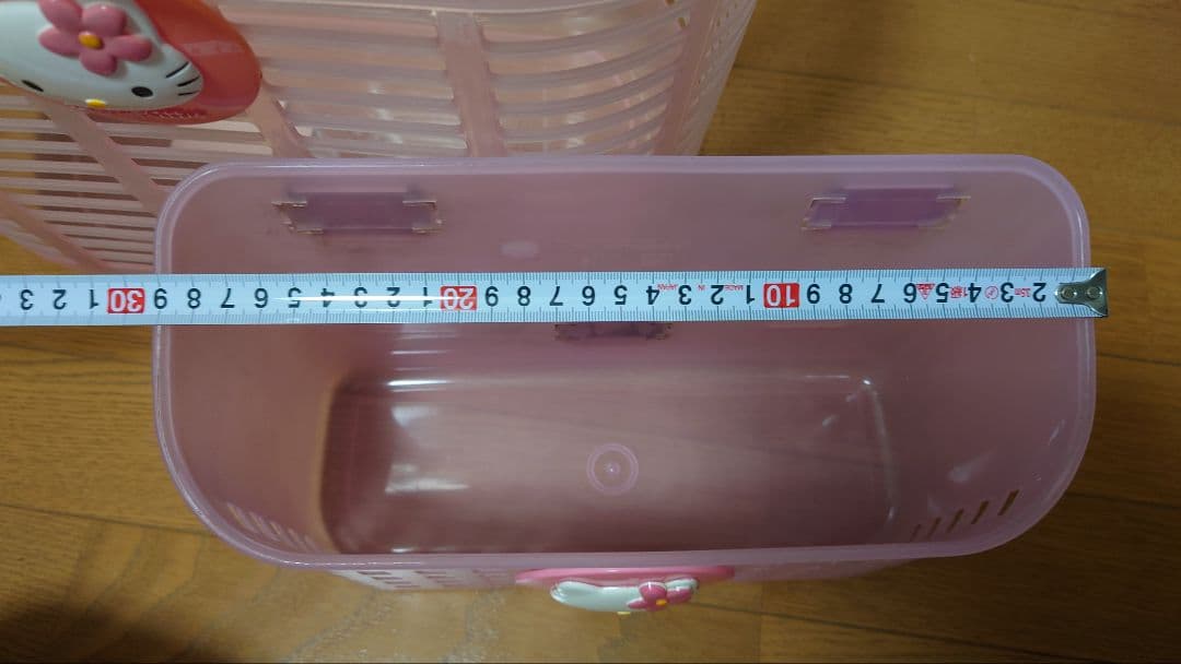 セット ハローキティ ランドリーバスケット　マグネットバスケット　クリアピンク