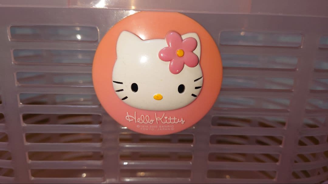 セット ハローキティ ランドリーバスケット　マグネットバスケット　クリアピンク